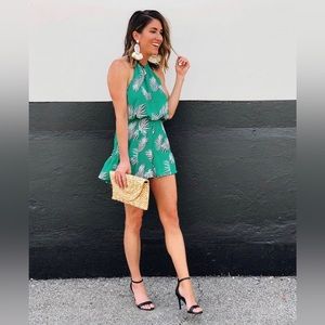Forever 21 Contemporary Tropical Halter Romper Size Small